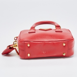 Prada Red Saffiano Lux Leather Mini Camera Crossbody Bag