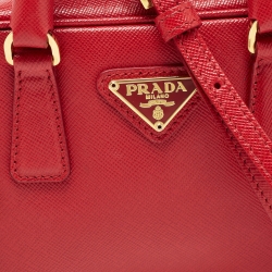 Prada Red Saffiano Lux Leather Mini Camera Crossbody Bag