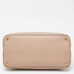 Prada Beige Saffiano Cuir Leather Large Double Handle Tote