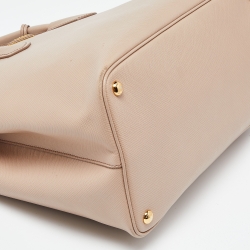 Prada Beige Saffiano Cuir Leather Large Double Handle Tote
