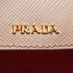 Prada Beige Saffiano Cuir Leather Large Double Handle Tote