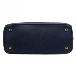 Pre Owned Prada Navy Blue Saffiano Lux Leather Small Tote