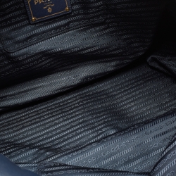Pre Owned Prada Navy Blue Leather Chain Handle Hobo