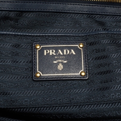 Pre Owned Prada Navy Blue Leather Chain Handle Hobo