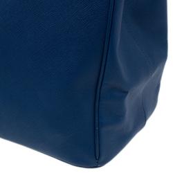 Pre Owned Prada Blue Saffiano Lux Large Double-Zip Tote