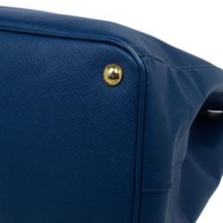 Pre Owned Prada Blue Saffiano Lux Large Double-Zip Tote