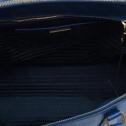 Pre Owned Prada Blue Saffiano Lux Large Double-Zip Tote