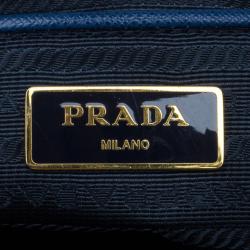 Pre Owned Prada Blue Saffiano Lux Large Double-Zip Tote