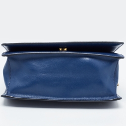 Pre Owned Prada Blue Saffiano Lux Leather Pattina Shoulder Bag