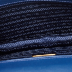 Pre Owned Prada Blue Saffiano Lux Leather Pattina Shoulder Bag