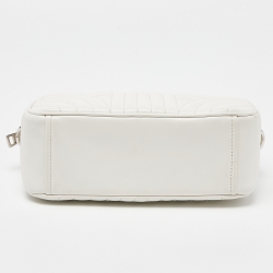 Prada White Quilted Leather Diagramme Crossbody Bag