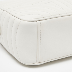 Prada White Quilted Leather Diagramme Crossbody Bag