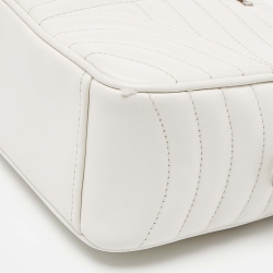 Prada White Quilted Leather Diagramme Crossbody Bag
