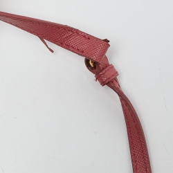 Prada Pink Saffiano Leather Flap Wallet On Strap
