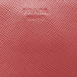 Prada Pink Saffiano Leather Flap Wallet On Strap