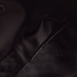 Pre Owned Prada Black Satin Crystals Re-Edition 2000 Baguette Bag