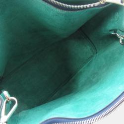 Pre Owned Prada Blue Leather Medium Saffiano Lux Double-Zip Galleria Tote Bag