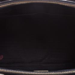 Pre Owned Prada Black Saffiano Lux Leather Double Zip Tote