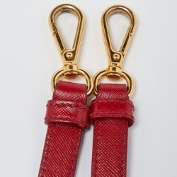 Pre Owned Prada Red Nylon and Leather Crossbody Bag