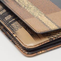 Pre Owned Prada Multicolor Tartan Leather Flap Top Handle Bag