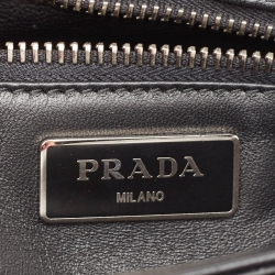 Pre Owned Prada Multicolor Tartan Leather Flap Top Handle Bag