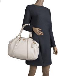 Pre Owned Prada Cream Leather Satchel