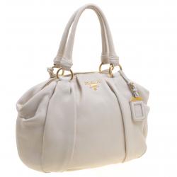 Pre Owned Prada Cream Leather Satchel