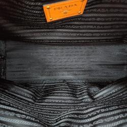 Pre Owned Prada Orange Leather Vitello Daino Tote Bag