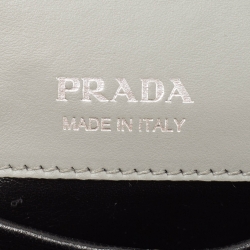 Pre Owned Prada Grey Saffiano Cuir and City Leather Identity Shoulder Bag