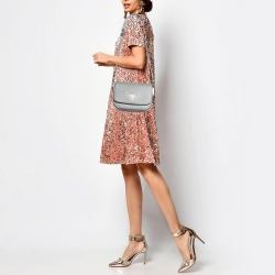 Pre Owned Prada Grey Saffiano Cuir and City Leather Identity Shoulder Bag