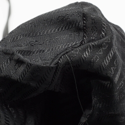Pre Owned Prada Black Nylon and Leather Ring Handle Hobo