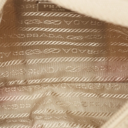 Pre Owned Prada Beige Tessuto Nylon Re-Edition 2000 Baguette Bag