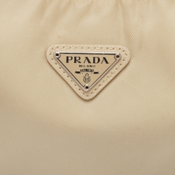 Pre Owned Prada Beige Tessuto Nylon Re-Edition 2000 Baguette Bag