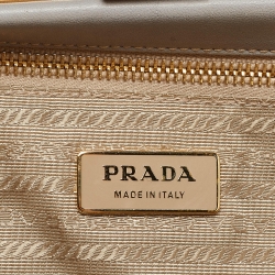 Pre Owned Prada Grey Gaufre Leather Frame Hobo
