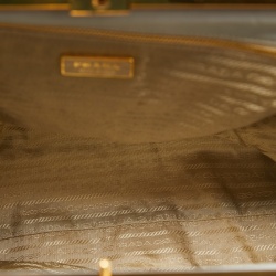 Pre Owned Prada Grey Gaufre Leather Frame Hobo