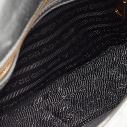 مملوكة مسبقًا Prada Silver Diagramme Leather Small Embellished Shoulder Bag