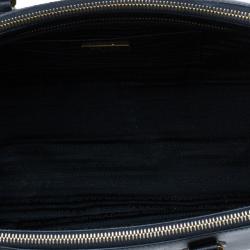 Pre Owned Prada Black Saffiano Lux Double-Zip Tote