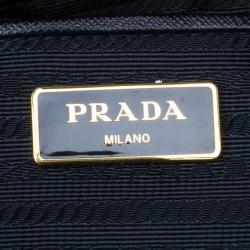 Pre Owned Prada Black Saffiano Lux Double-Zip Tote