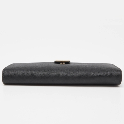Pre Owned Prada Black Leather Saffiano Leather Wallet