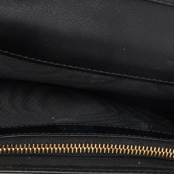 Pre Owned Prada Black Leather Saffiano Leather Wallet