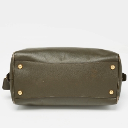 Prada Olive Green Saffiano Leather Bowler Bag