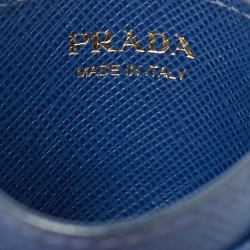 Pre Owned Prada Blue Saffiano Leather Card Holder