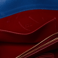 Pre Owned Prada Blue Saffiano Leather Wallet on Chain