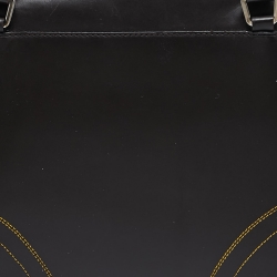 Pre Owned Prada Choco Brown/Yellow Easy Calf Leather Bowler Bag
