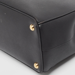 Pre Owned Prada Black Leather Large Galleria Tote