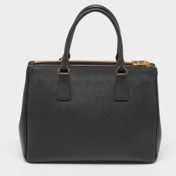 Pre Owned Prada Black Leather Large Galleria Tote
