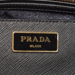 Pre Owned Prada Black Leather Large Galleria Tote