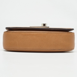 مملوكة مسبقًا Prada Brown Saffiano Leather Sound Top Handle Bag