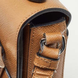 مملوكة مسبقًا Prada Brown Saffiano Leather Sound Top Handle Bag