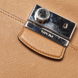 مملوكة مسبقًا Prada Brown Saffiano Leather Sound Top Handle Bag